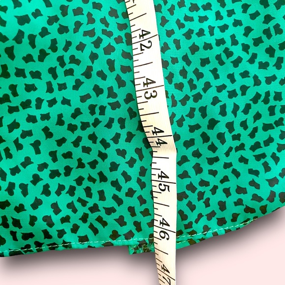 Vintage Stuart Alan Green Confetti Print Blouson Dress SZ L - Picture 12 of 12